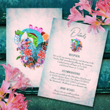 Tarjeta de detalles de Bodas mexicanos de flores r