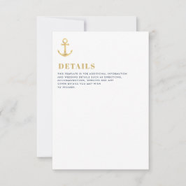 tarjeta de detalles de bodas náuticos modernos