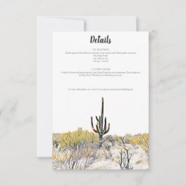 Tarjeta de detalles de Cactus Saguaro, desierto de