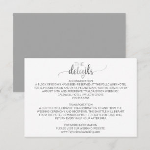 Tarjeta de detalles de caligrafía de Relieve metal