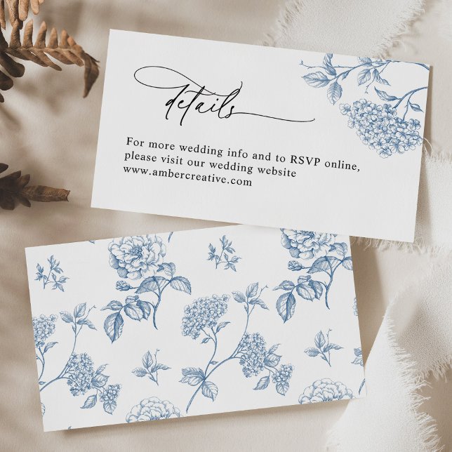 Tarjeta de detalles de caligrafía floral azul vict (Subido por el creador)