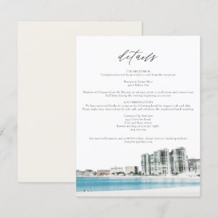 Tarjeta de detalles de casamiento Cancun Beach Wed