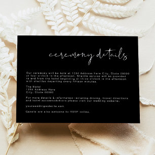Tarjeta de detalles de ceremonia de boda moderna n