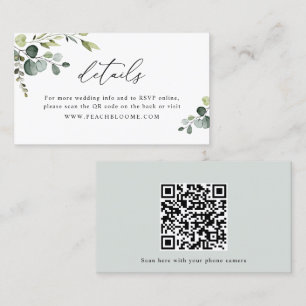 Tarjeta de detalles de código QR del sitio web de