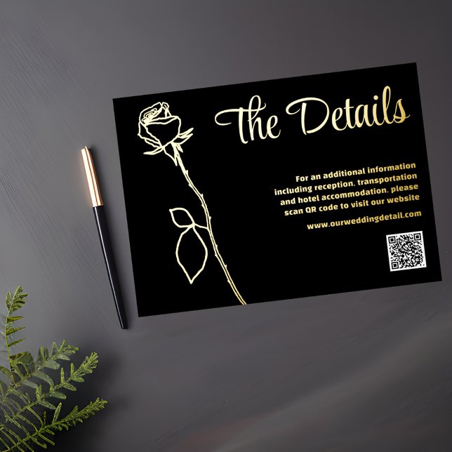 Tarjeta de detalles de código QR para Rosa negro y (Subido por el creador)