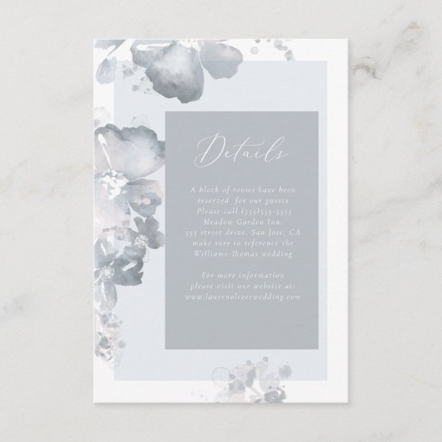 Tarjeta de detalles de color de agua Romance (Anverso)