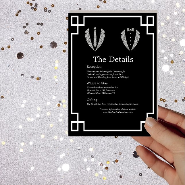 Tarjeta de detalles de dos Grooms Gay Tuxedo (Subido por el creador)
