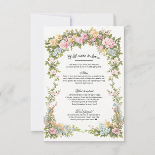 Tarjeta de detalles de ducha de novia brillante br