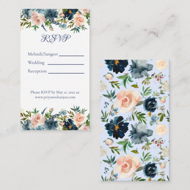 Tarjeta de detalles de eventos multievento Blue Fl (Anverso / Reverso)