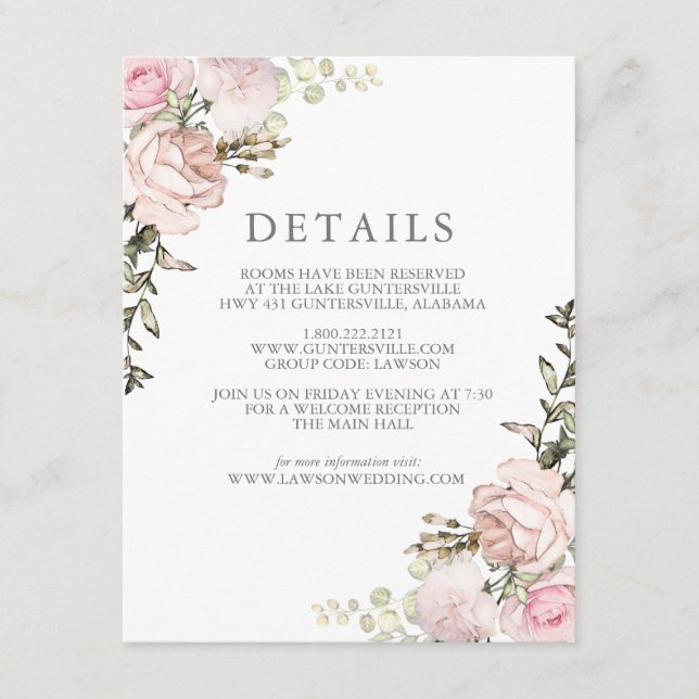 Tarjeta de detalles de floral de primavera (Anverso)