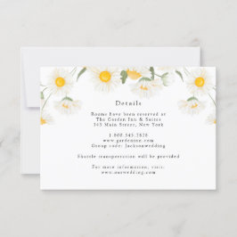 Tarjeta de detalles de flores de margarita rustica