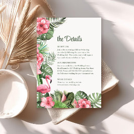 Tarjeta de detalles de flores tropicales y Bodas d