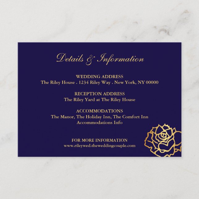 Tarjeta de detalles de Golden Roses - Azul (Anverso)