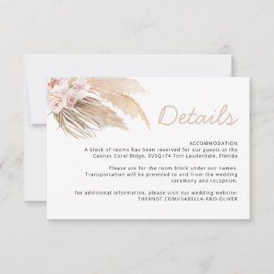 Tarjeta de detalles de hierba de las pampas