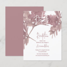 Tarjeta de detalles de hoja de acuarela de boda de