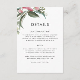 Tarjeta de detalles de hoja de goma nativa austral