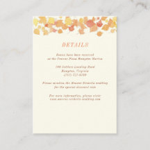 Tarjeta de detalles de hojas de otoño de acuarela