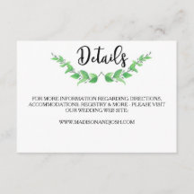 Tarjeta de detalles de hojas verdes