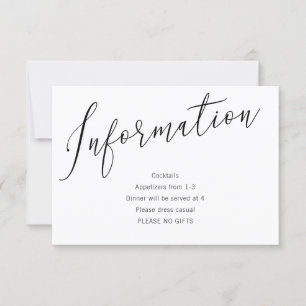 Tarjeta de detalles de información de la boda Atad