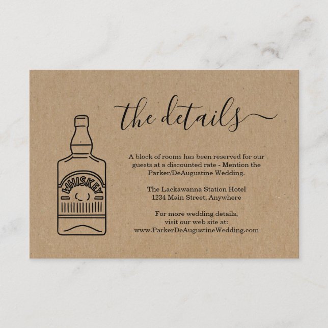 Tarjeta de detalles de información de Whiskey (Anverso)