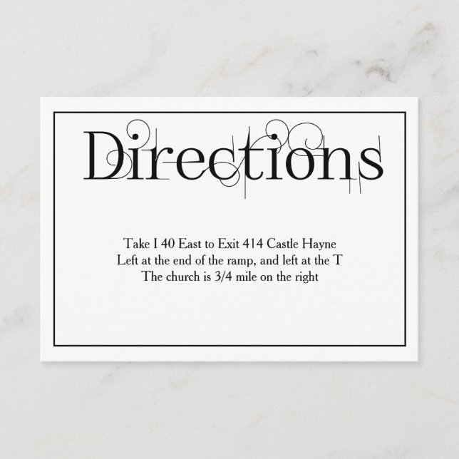 Tarjeta de detalles de instrucciones del Boda de i (Anverso)