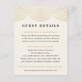 Tarjeta de detalles de invitación con luces de cue