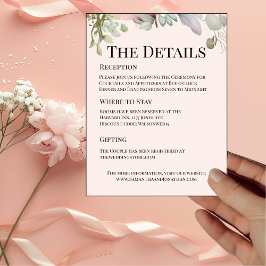 Tarjeta de Detalles de Invitación de Boda BOHO Ele