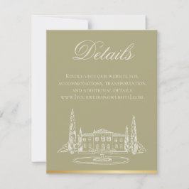 Tarjeta de Detalles de Invitación de Boda Sage de