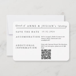 Tarjeta de Detalles de Invitación de Boda Simple B