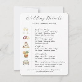 Tarjeta de Detalles de Invitaciones de Boda con Ac