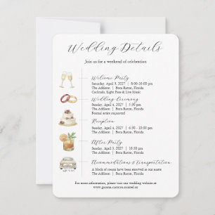 Tarjeta de Detalles de Invitaciones de Boda con Ac