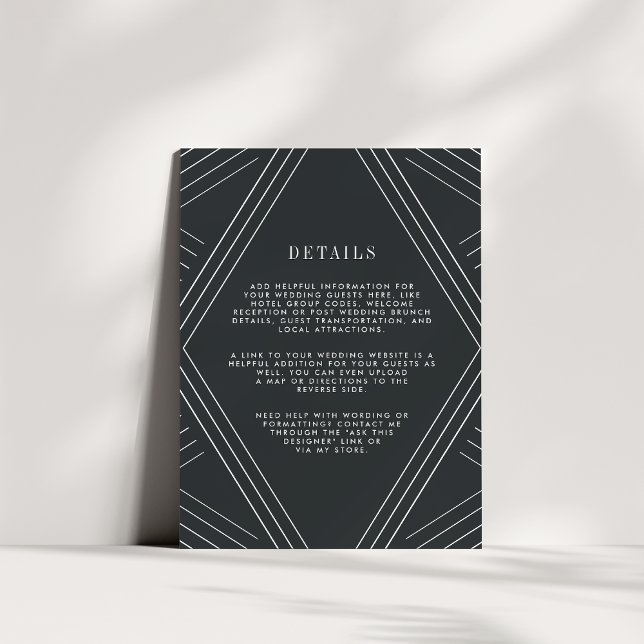 Tarjeta de detalles de invitado de Empire Boda | C (Subido por el creador)