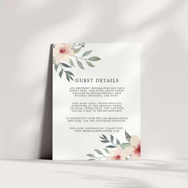 Tarjeta de detalles de invitado del Boda Peach Blo (Subido por el creador)