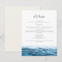 Tarjeta de detalles de la acuarela del océano azul