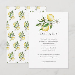 Tarjeta de detalles de la acuarela floral Citrus L