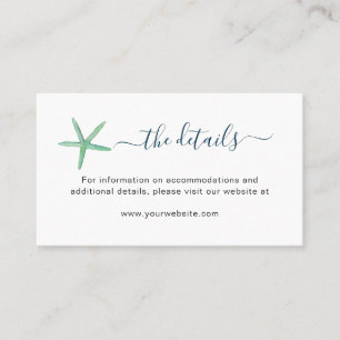 Tarjeta de detalles de la boda acuática starfish B