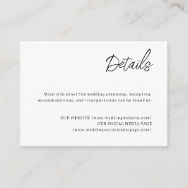 Tarjeta de detalles de la boda celestial