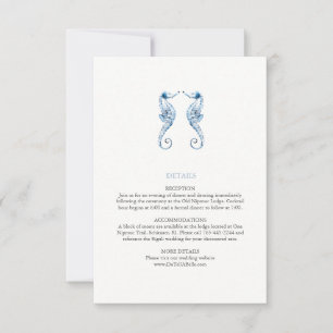 Tarjeta de detalles de la boda de playa Caballos d