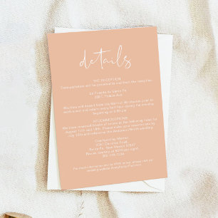 Tarjeta de detalles de la boda de primavera de LEA