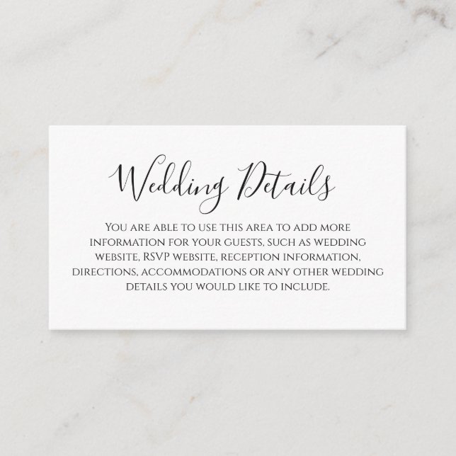 Tarjeta de detalles de la boda Love Hearts (Anverso)