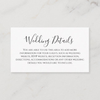 Tarjeta de detalles de la boda Love Hearts