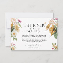 Tarjeta de detalles de la fiesta de bebé Mews Sunf