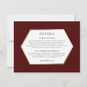 Tarjeta de detalles de la invitación a la boda *Pa