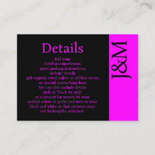 Tarjeta de detalles de la invitación Fuchsia Hot P