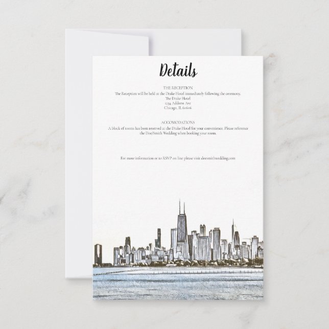 Tarjeta de detalles de la línea aérea de Chicago (Anverso)