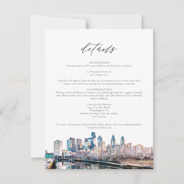 Tarjeta de detalles de la línea de Skyline de Fila (Anverso)