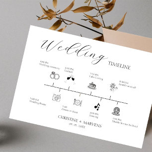 Tarjeta de detalles de la línea de tiempo del Boda