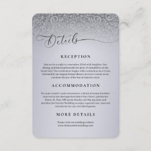 Tarjeta de detalles de la recepción de la boda de 