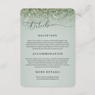 Tarjeta de detalles de la recepción de la boda ver