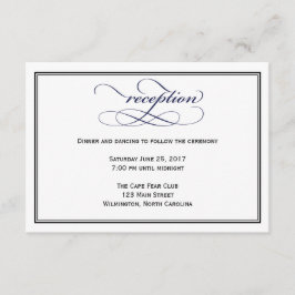 Tarjeta de detalles de la recepción de Navy Blue S